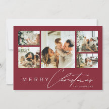 Eenvoudige moderne scriptie fotocollage Rode Kerst