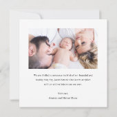 Eenvoudige moderne scriptjongen of bevallen meisje aankondiging (Achterkant)