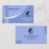 Eenvoudige, moderne Silver Wave Security Consultan Visitekaartje (Voorkant / Achterkant)