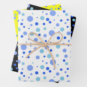 Eenvoudige Moderne Sky Blue Ocean Blue Polka stipp Inpakpapier Vel