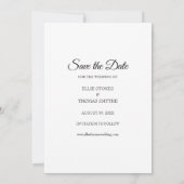 Eenvoudige Moderne Sla de Datum Op Elegante Script Save The Date (Achterkant)