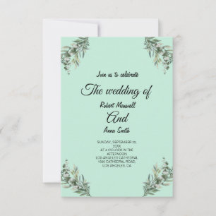 Eenvoudige moderne smaragd mooi groen de bruiloft bedankkaart