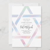 Eenvoudige moderne ster van David Pastel Bat Mitzv Kaart (Voorkant)