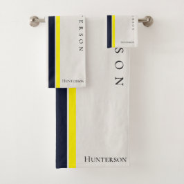 Eenvoudige Moderne Stijl Geel, Zwart & Wit Kustgeb Bad Handdoek