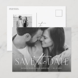 Eenvoudige moderne stijlvolle foto opslaan van de  aankondigingskaart