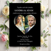 Eenvoudige Moderne Stijlvolle hart Foto chique bru Kaart