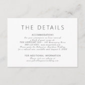 Eenvoudige moderne stoffige Paarse bruiloft detail Informatiekaartje (Voorkant)