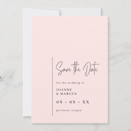 Eenvoudige Moderne Struik Foto & QR Code Save The Date (Voorkant)