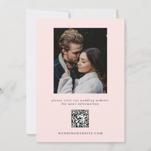 Eenvoudige Moderne Struik Foto & QR Code Save The Date (Achterkant)