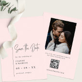 Eenvoudige Moderne Struik Foto & QR Code Save The Date