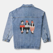 Eenvoudige moderne tekening van coole jonge mensen denim jacket (Achterkant)