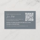 Eenvoudige moderne Trendy Blue QR Code RSVP Informatiekaartje (Voorkant)