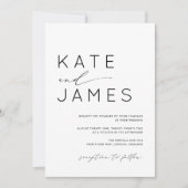 Eenvoudige moderne typografie bruiloft uitnodiging (Voorkant)