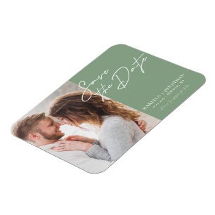 Eenvoudige Moderne Typografie Foto Save The Date  Magneet