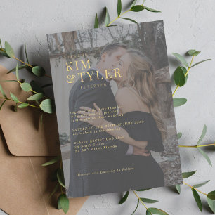Eenvoudige moderne typografie-fotobedekking bruilo kaart