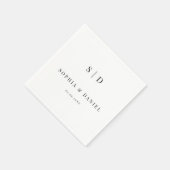 Eenvoudige Moderne Typografie Monogram Bruiloft Servet (Hoek)