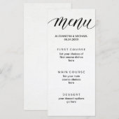 Eenvoudige moderne typografie op Waterverf Papier  Menu (Voorkant / Achterkant)