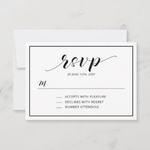 Eenvoudige Moderne Typografie RSVP Insteekkaart Kaartje