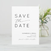 Eenvoudige moderne typografie trouwkaart save the date (Staand voorkant)