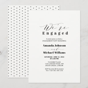 Eenvoudige Moderne Typografie Verloving Feest Uitn Kaart