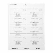 Eenvoudige moderne typografie, wit hartkaarslab etiket (Full Sheet)