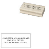 Eenvoudige moderne typografische paren retouradres 	rubberstempel (Gestempeld)