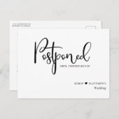 Eenvoudige, moderne, uitgestelde aankondiging van  briefkaart (Voorkant / Achterkant)