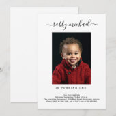 Eenvoudige moderne uitnodiging voor een eerste ver (Voorkant / Achterkant)