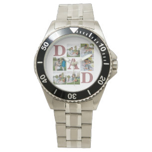 Eenvoudige moderne vaders dag vader 6 foto familie horloge