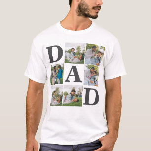 Eenvoudige moderne vaders dag vader 6 foto familie t-shirt