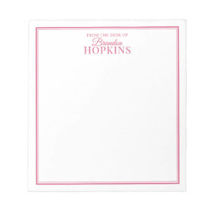 Eenvoudige Moderne vanaf de bureau van het Roze Ma Notitieblok
