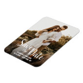 Eenvoudige Moderne Verloving in wit script Foto Magneet (Linkerzijde)