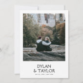 Eenvoudige moderne vetgedrukte naam ingelijst 2-fo save the date (Voorkant)