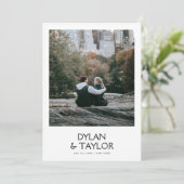 Eenvoudige moderne vetgedrukte naam ingelijst 2-fo save the date (Staand voorkant)