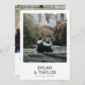 Eenvoudige moderne vetgedrukte naam ingelijst 2-fo save the date (Voorkant / Achterkant)