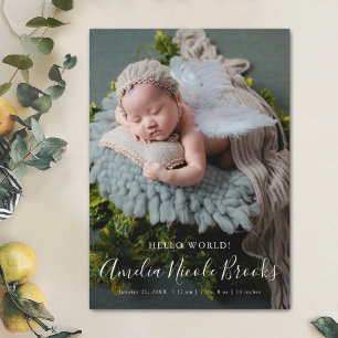 Eenvoudige moderne volledige foto-Baby geboorteaan