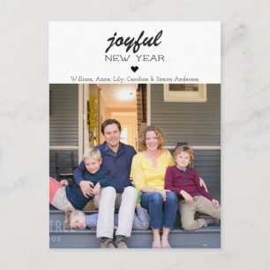 Eenvoudige, moderne, vrolijke, gelukkige nieuwjaar briefkaart