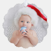 Eenvoudige moderne vrolijke kerstfoto ornament kaart (Achterkant)