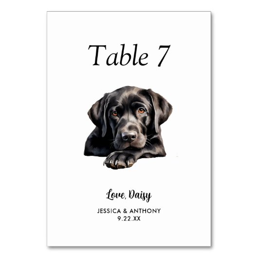 Eenvoudige moderne Waterverf Hond bruiloft Kaart (Voorkant)