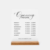 Eenvoudige moderne weergave openingstijden bedrijf acryl bord (Voorkant)