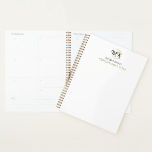 Eenvoudige Moderne Witte Gouden Elegante Sjabloon Planner