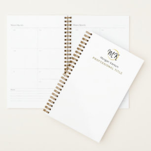 Eenvoudige moderne witte gouden elegante sjabloonm planner