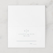 Eenvoudige Moderne Witte Marine Blauwe Bruiloft Pl (Buitenkant ongevouwen)