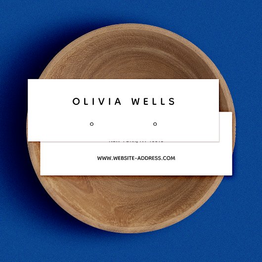 Eenvoudige, moderne, witte, oorringende mini mini visitekaartje