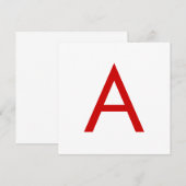 Eenvoudige moderne witte rode monogram initiaal le kaart (Voorkant / Achterkant)