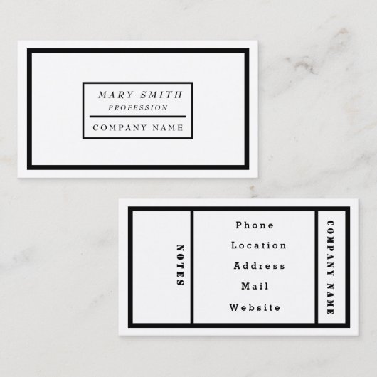 Eenvoudige moderne witte sneeuw visitekaartje (Voorkant / Achterkant)