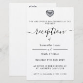 Eenvoudige, moderne, zilverhartopvang briefpapier (Voorkant / Achterkant)