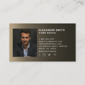 Eenvoudige, moderne zwarte Gold-creditfoto - Profe Visitekaartje (Achterkant)