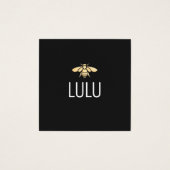 Eenvoudige, moderne zwarte, minimalistische goudbi vierkante visitekaartjes (Voorkant)