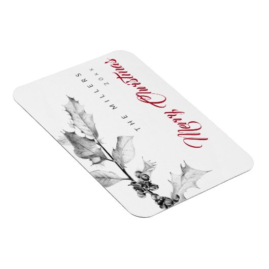 Eenvoudige, moderne zwarte witte, zachte kerstmis magneet (Rechterzijde)